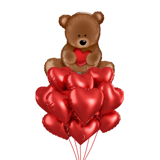 Big Teddy Bear Heart Bouquet