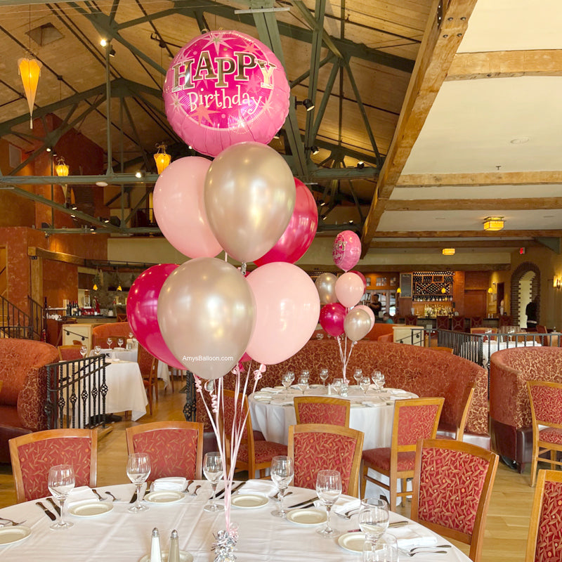 Custom Foil Balloon Topper w. Latex Balloons Centerpiece