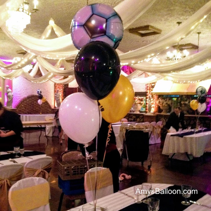 Custom Foil Balloon Topper w. Latex Balloons Centerpiece